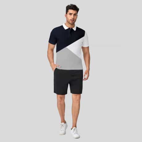 Men Color Blocked Solid Polo T-Shirt-RFSS19M19