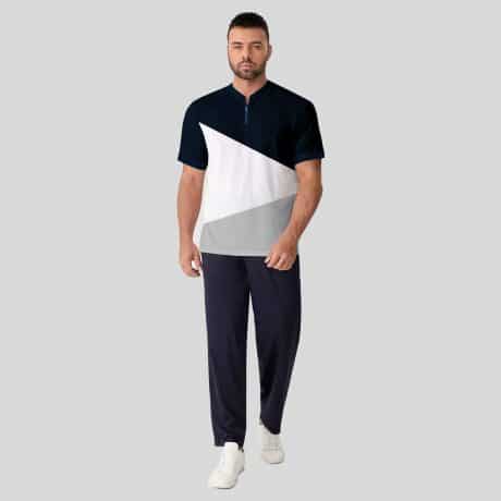 Men Color Blocked Solid Polo T-Shirt-RFSS19M30