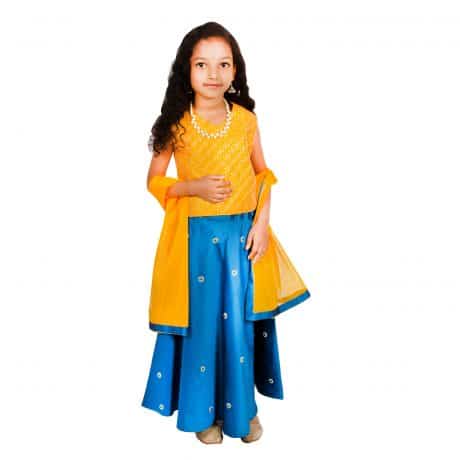 Girls Lehenga Choli Ethnic Wear Self Design Lehenga Choli  (Multicolor, Pack of 1) – RKFC18