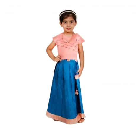 Girls Lehenga Choli Ethnic Wear Self Design Lehenga Choli  (Multicolor, Pack of 1) – RKFCW-271