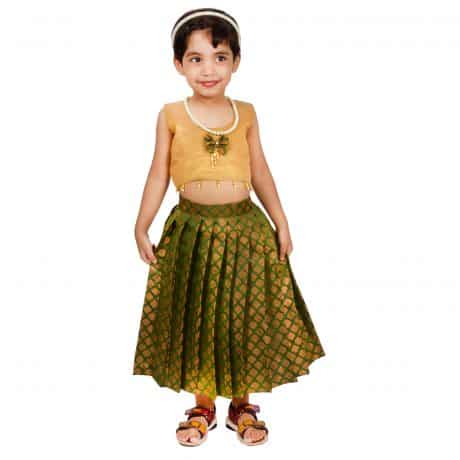Girls Lehenga Choli Ethnic Wear Self Design Lehenga Choli  (Multicolor, Pack of 1) – RKFC10