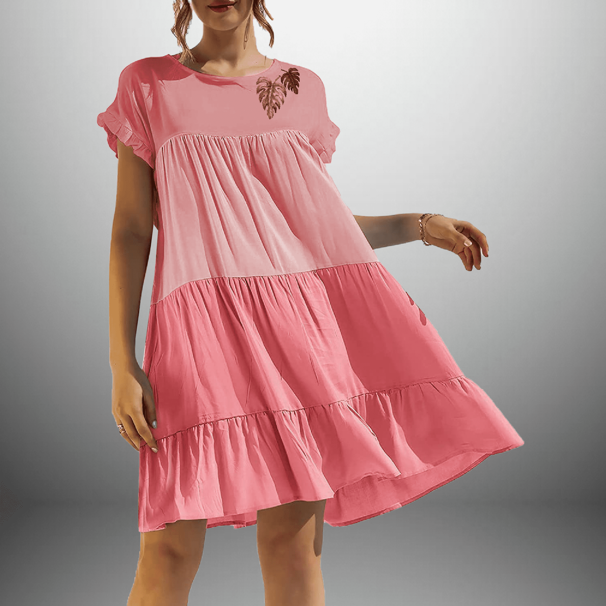 Women's Flared Cotton Dress-RCD034