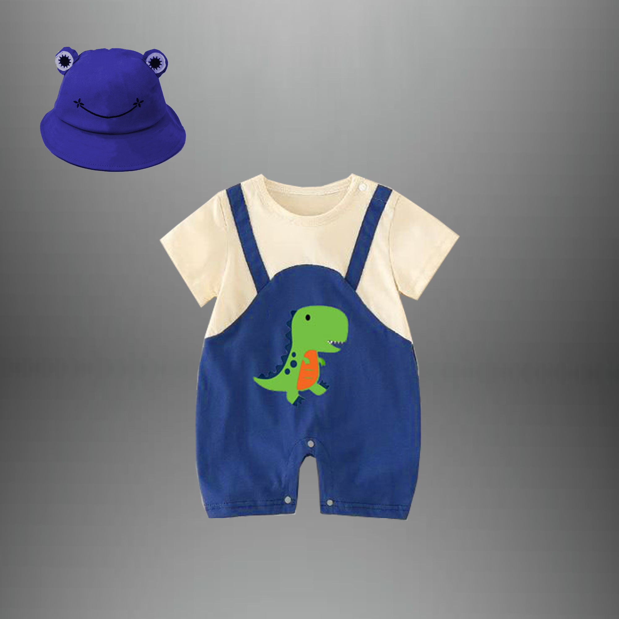 Baby boy's romper with a free hat-RKFCTT071