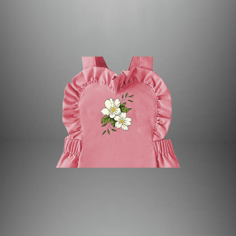 Baby girl’s 2 Piece Set of romper with heart shaped frills and floral motif and a t-shirt with free hairband-RKFCTT068