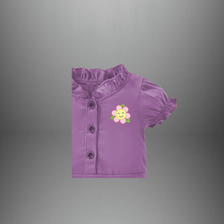 Baby girl’s purple romper with a free hairband-RKFCTT069.
