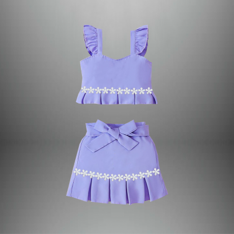 2 Piece set for girls top with a skirt-RKFCW412