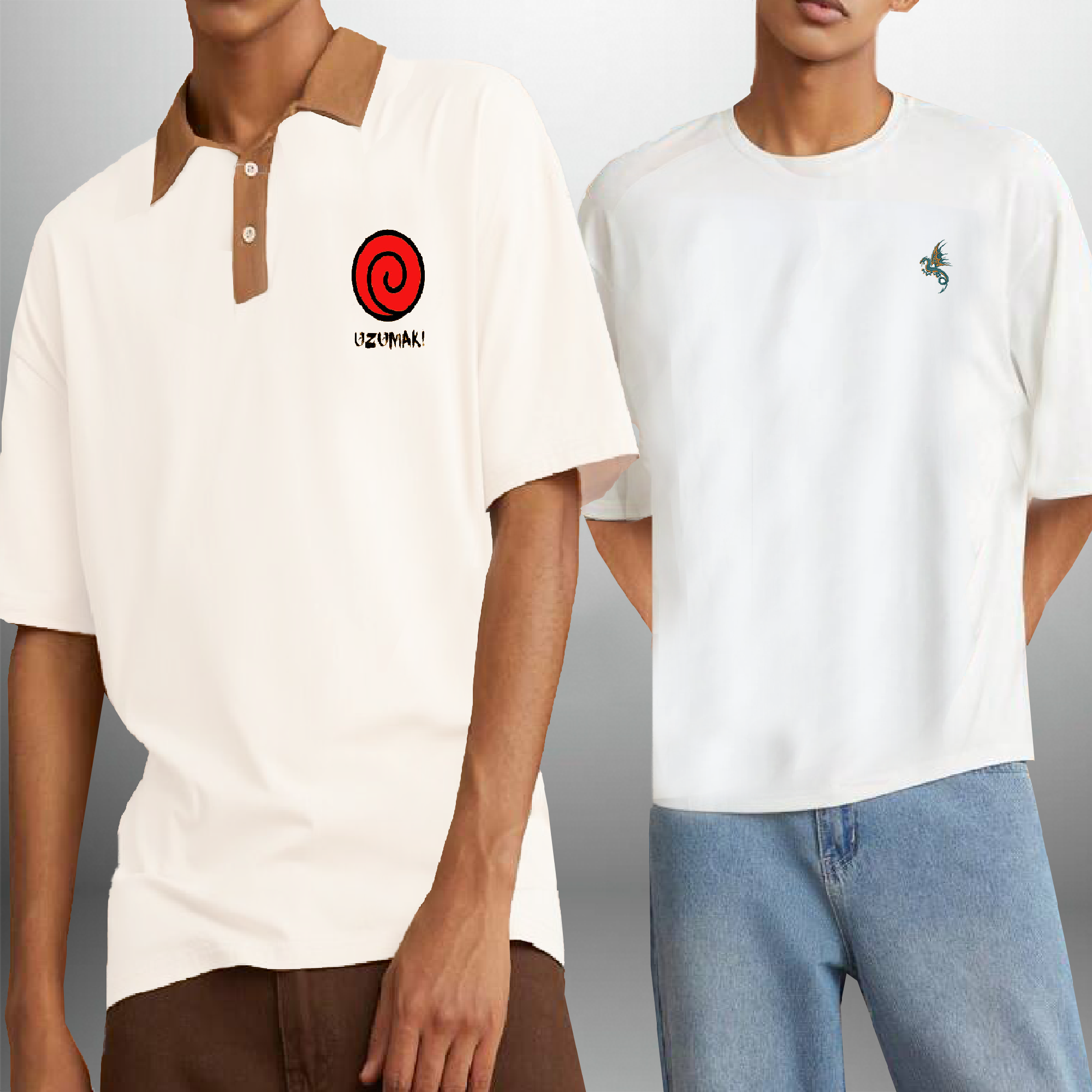 Pack of 2 Men's white & off white T-shirt-RKTMCO007