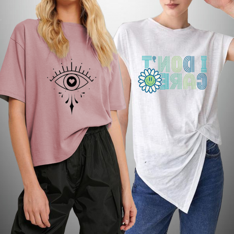 Women’s  White And Pink T-Shirts Pack Of 2-RKTWCO006