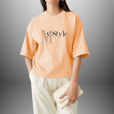 Women’s Peach Oversized  T-Shirtt-RKTW011