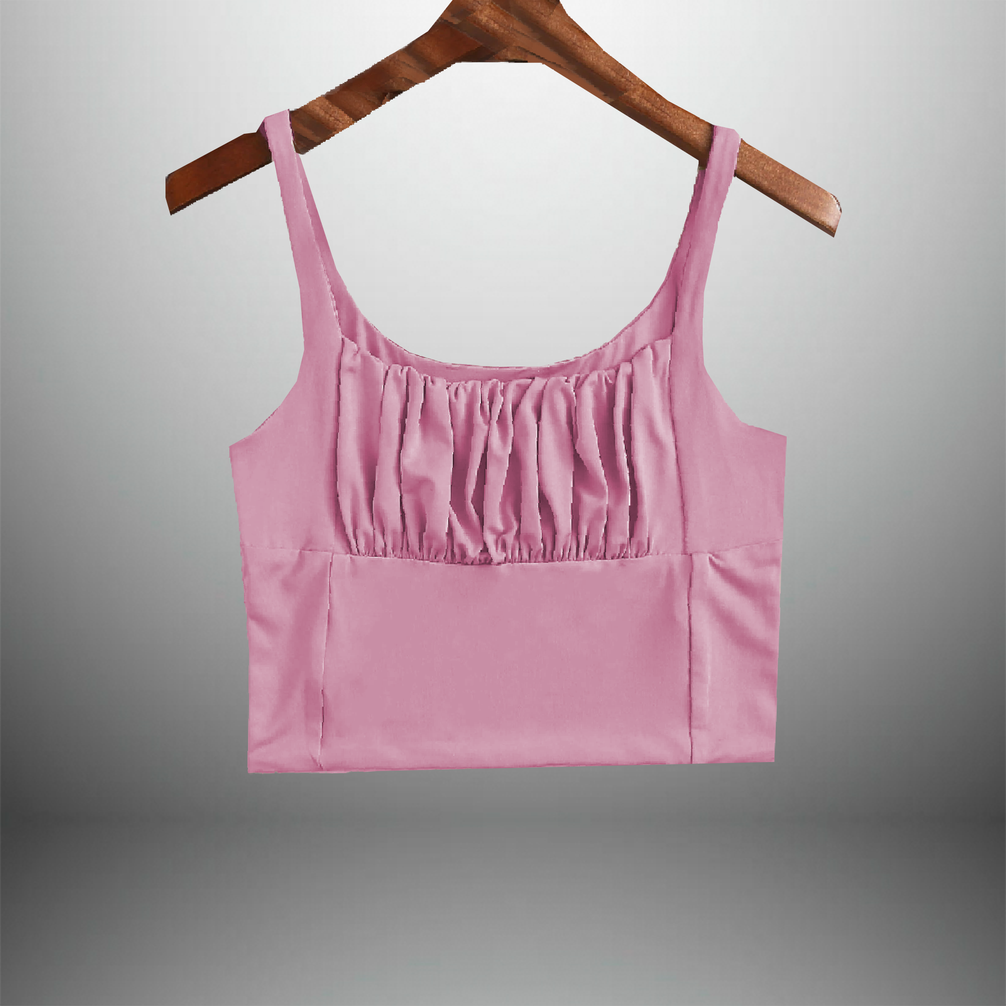 Women's Sleeveless Top With Front Gathering-RKTW006