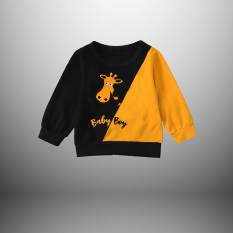 Boy’s 2 piece set of a full sleeve t-shirt with trouser and giraffe motif-RKFCW430
