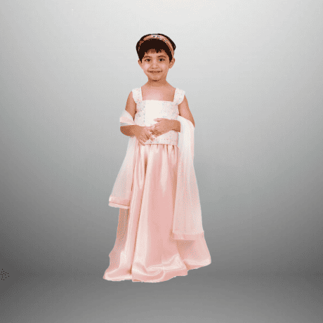 Kids combo designs of light Pink lehenga-choli and kurta  set for raksha bandhan-RKCS001