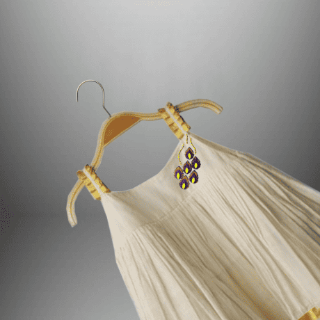 Girl’s off white and golden pretty kasavu cotton dress-RKFCW436
