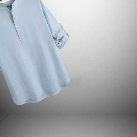 Men’s light blue Full sleeve kurta style shirt-RMS003