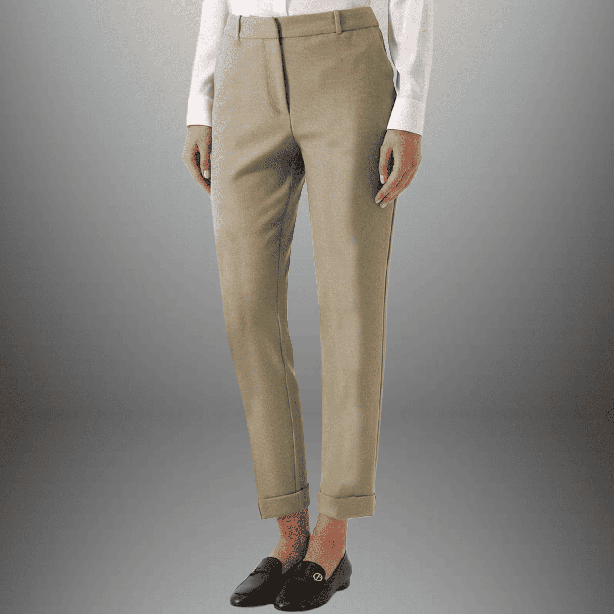 Women's off white color Formal Pant-RCP025