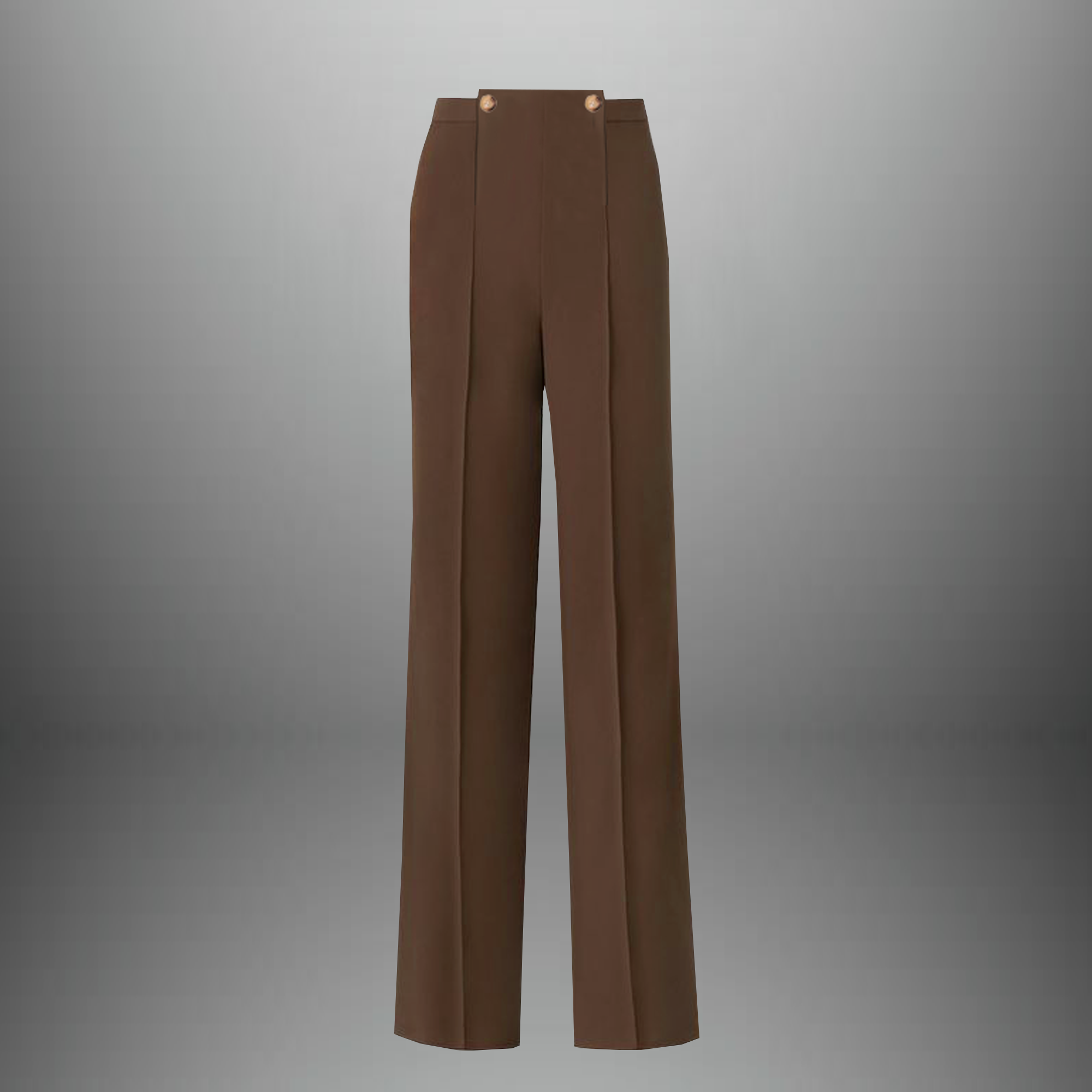 Women's Brown Semi formal trouser with button embellishment-RCP023