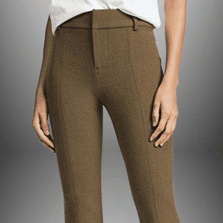 Women’s front cut tan brown stretchable casual pants-RCP027