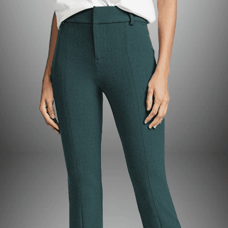 Women’s front cut teal blue stretchable casual pants-RCP026