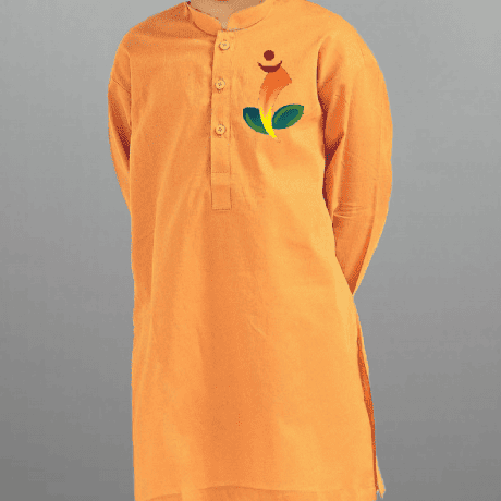 Boy’s Yellow cotton kurta with white pajama-RKFCW462