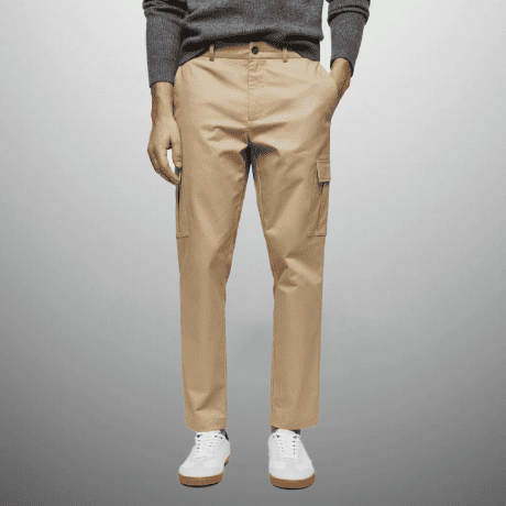 Men’s Beige Relaxed Fit Cargo Pant-RMT008