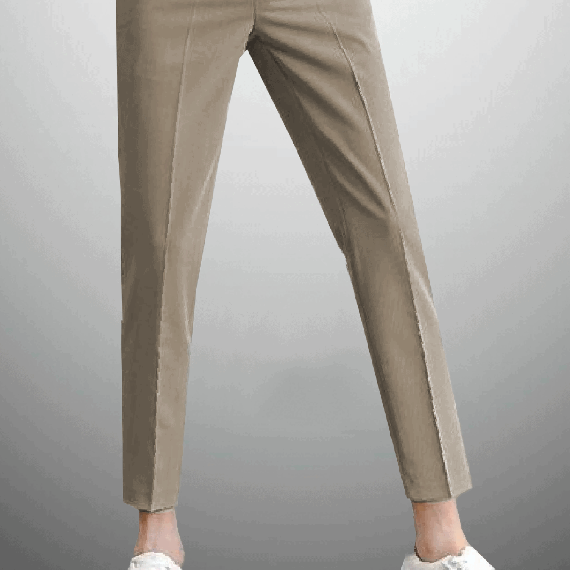 Men's Beige Ankle length straight pants-RMT014