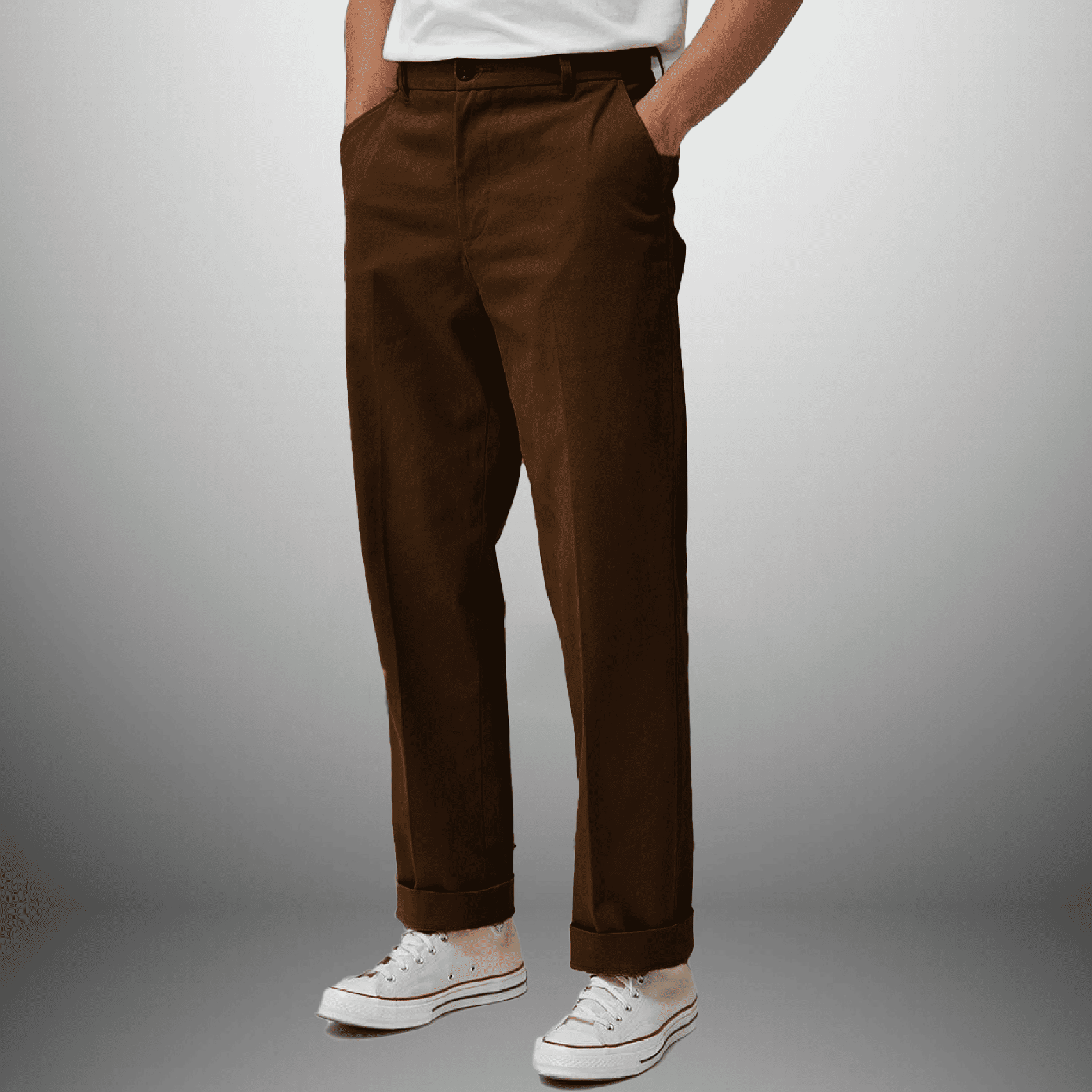 Men's Relaxed fit Brown semi casual Pant-RMT003