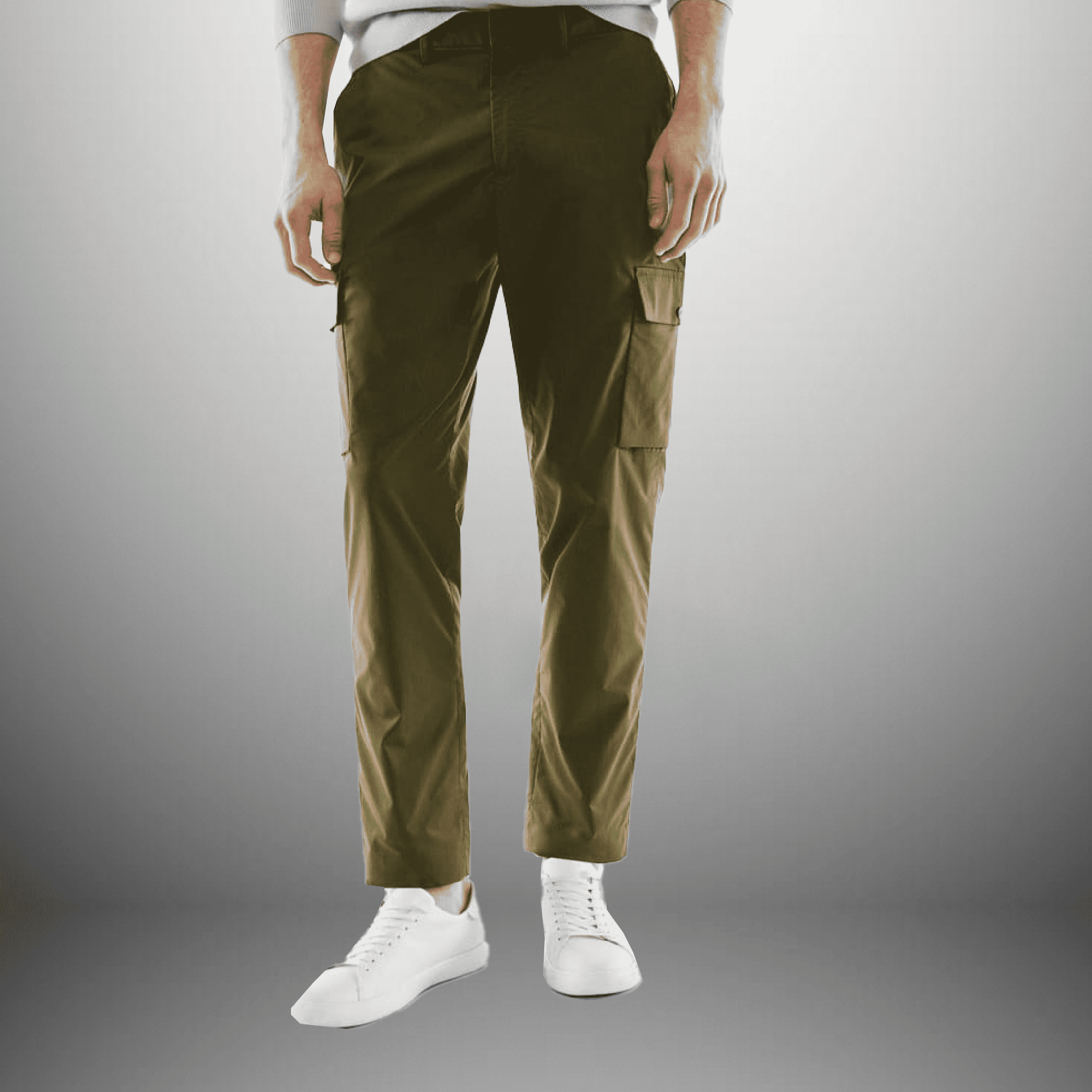Men's Olive Green Relaxed Fit Cargo Pant-RMT007