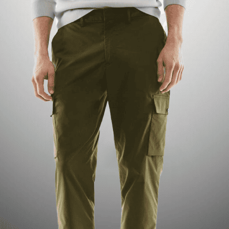 Men’s Olive Green Relaxed Fit Cargo Pant-RMT007