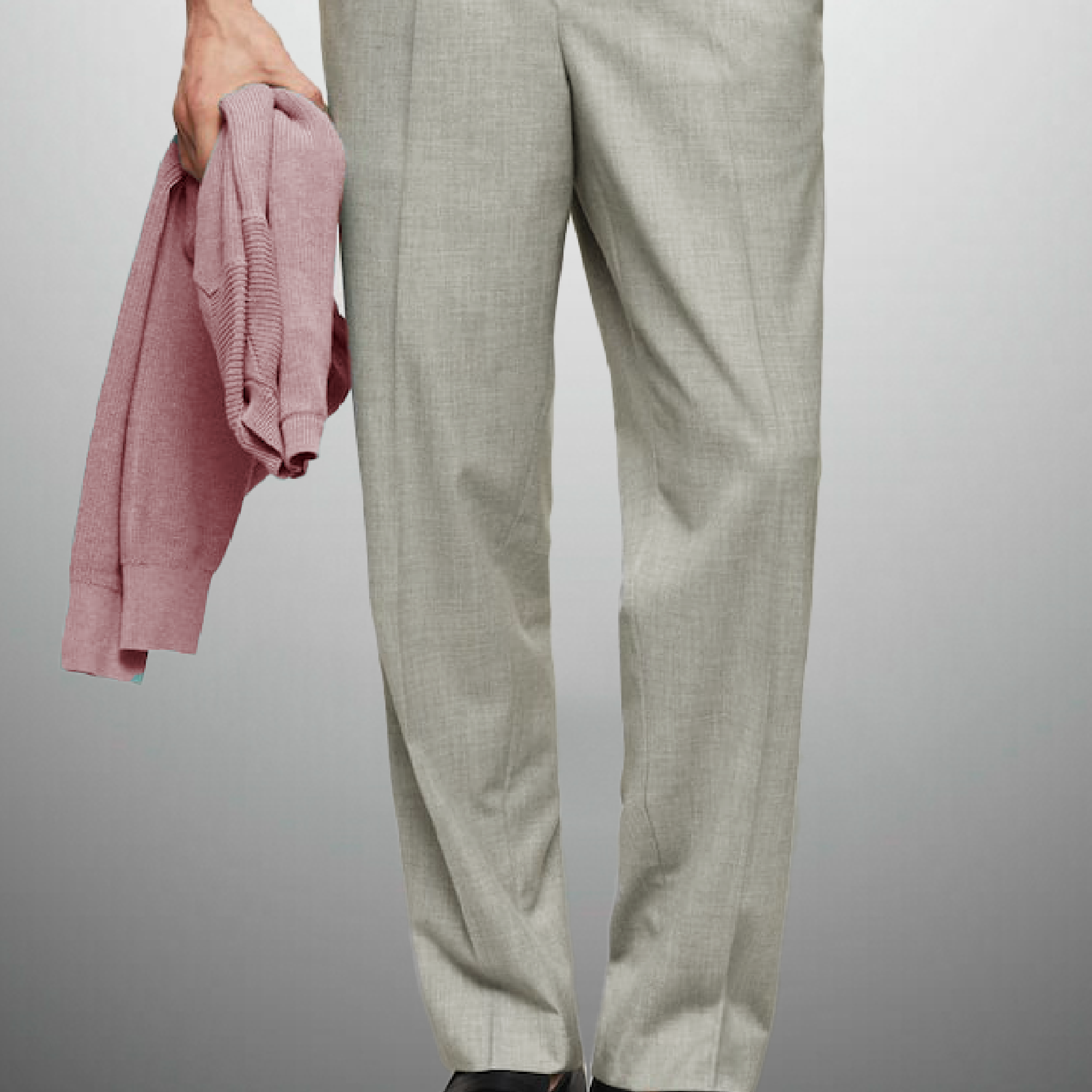 Men's Grey Pants with elastic Waist-RMT010