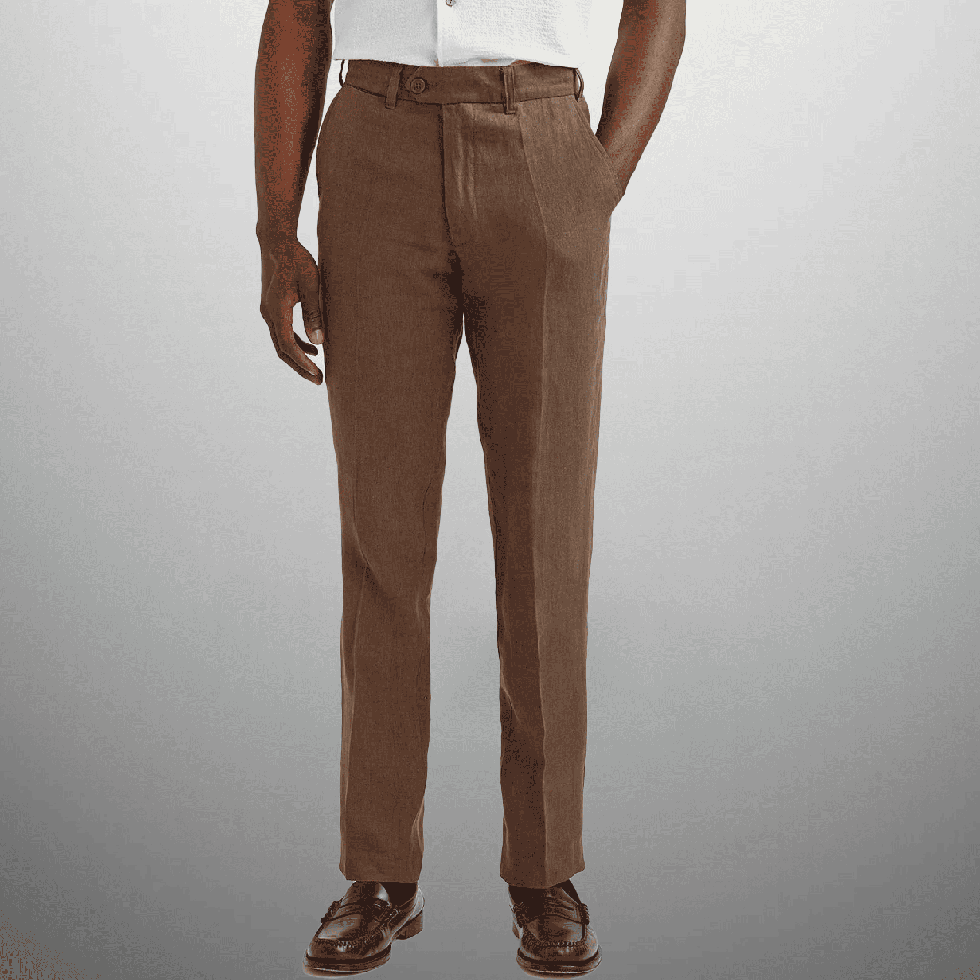 Men's khaki color Regular Fit semi formal Pant-RMT015