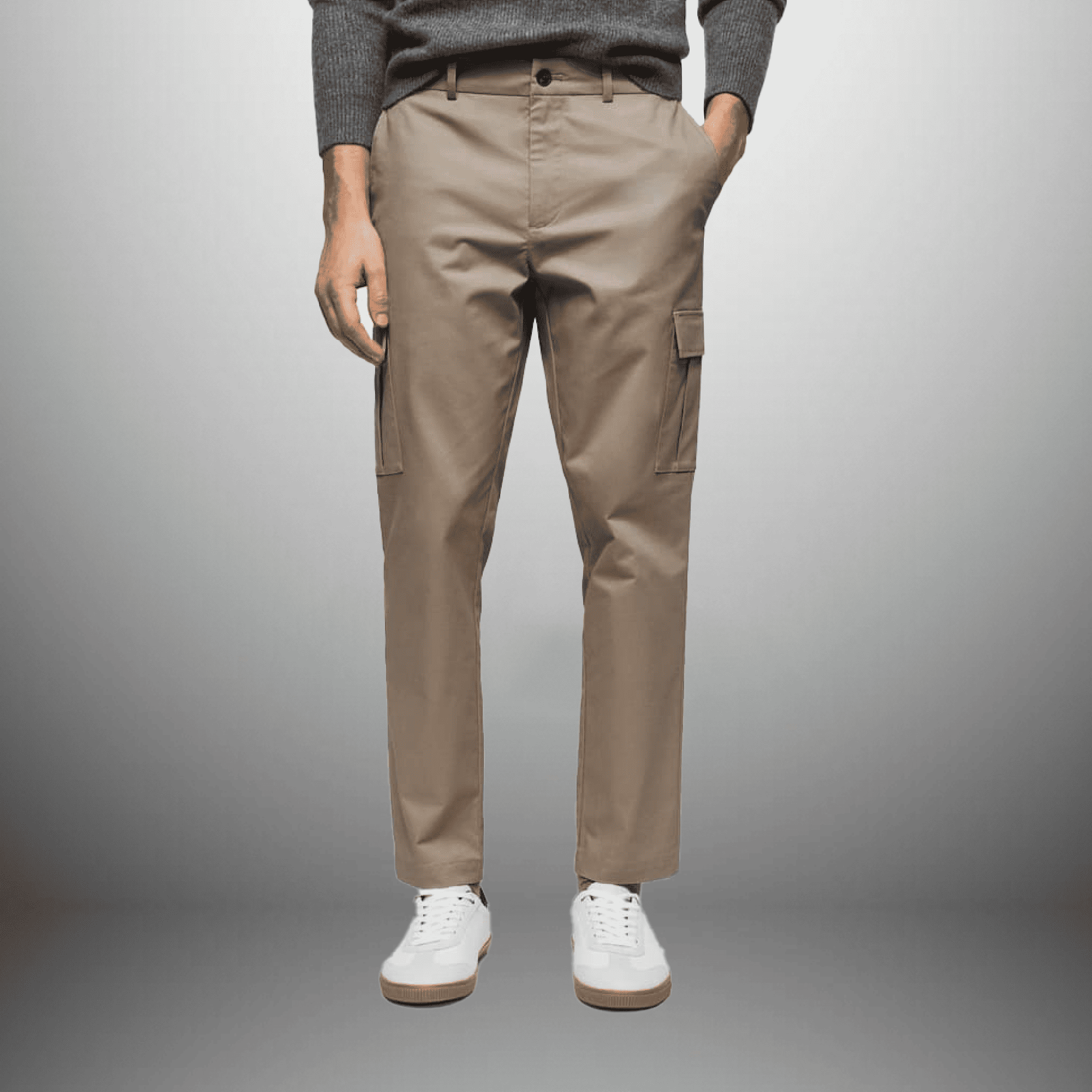 Men's Royal Beige Relaxed Fit Cargo Pant-RMT009