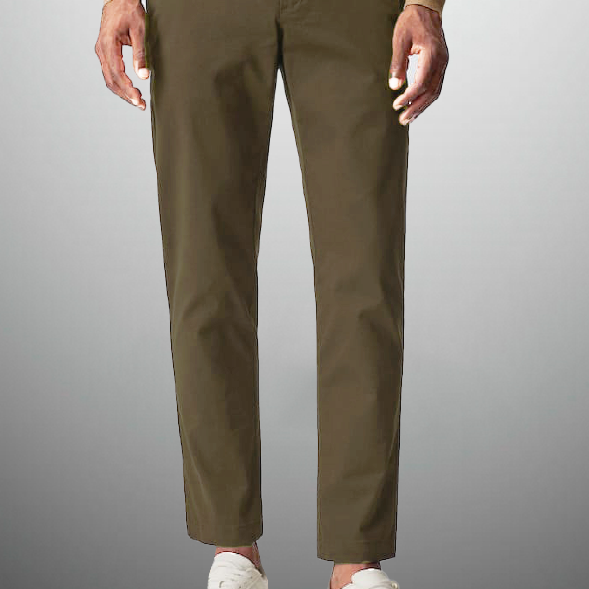 Men's Smoky Green Ankle length Straight Pant-RMT005