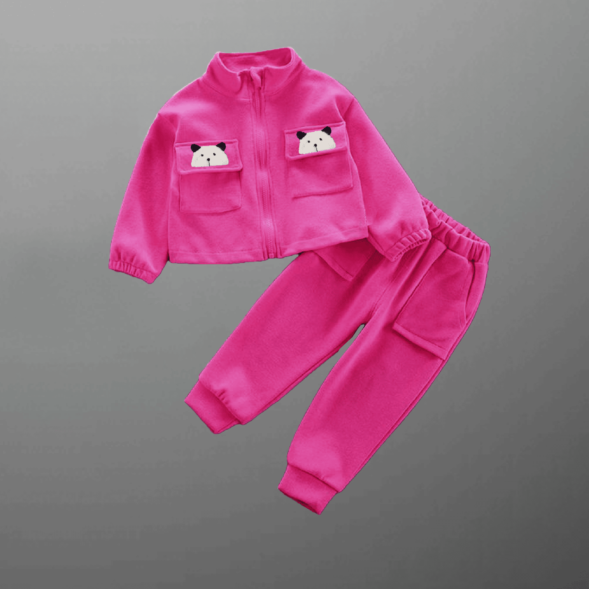Girl's Pink 2 Piece set of Top and Bottom with Pocket-RKFCW501