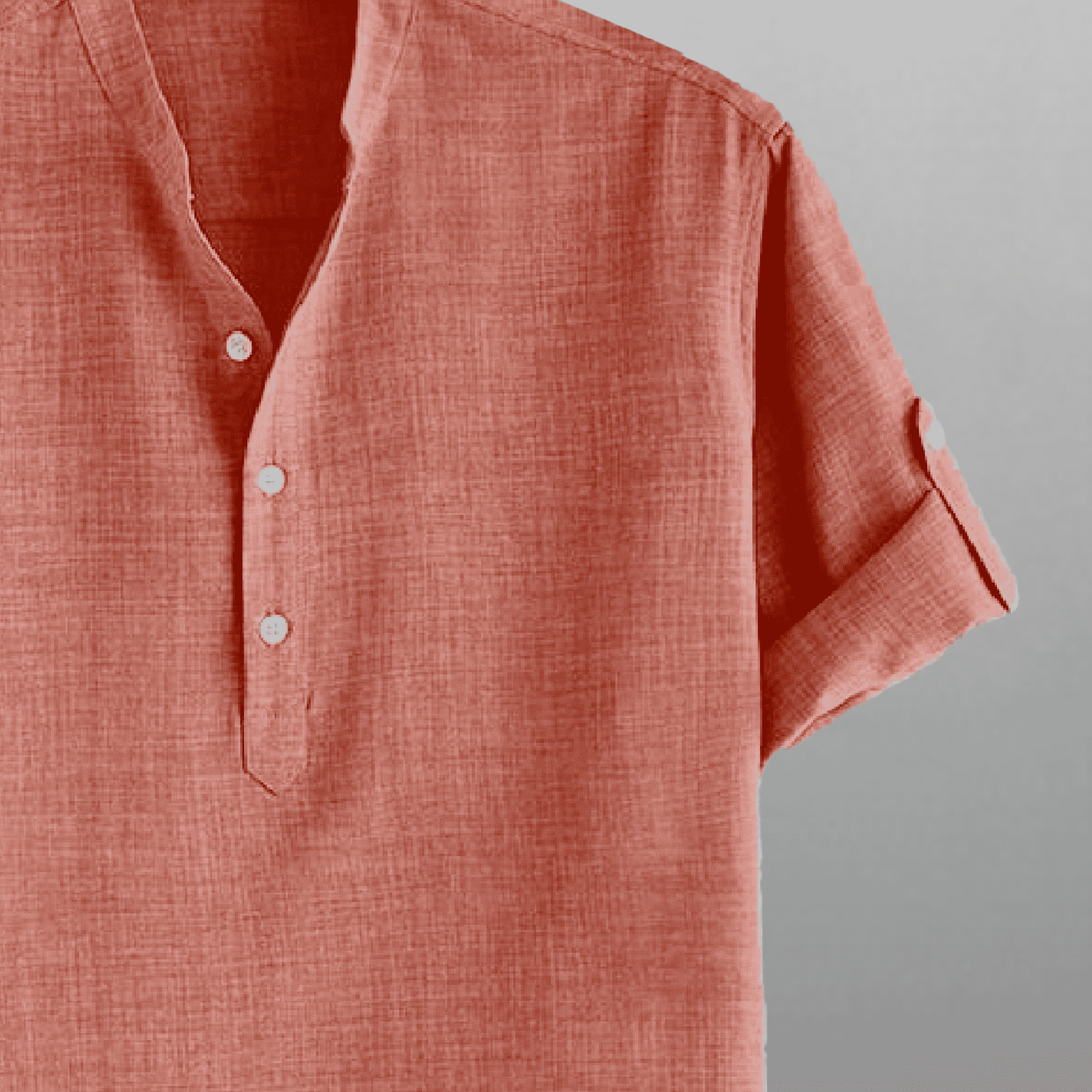 Men's Grapefruit Red T-shirt style Khadi shirt-RMS030