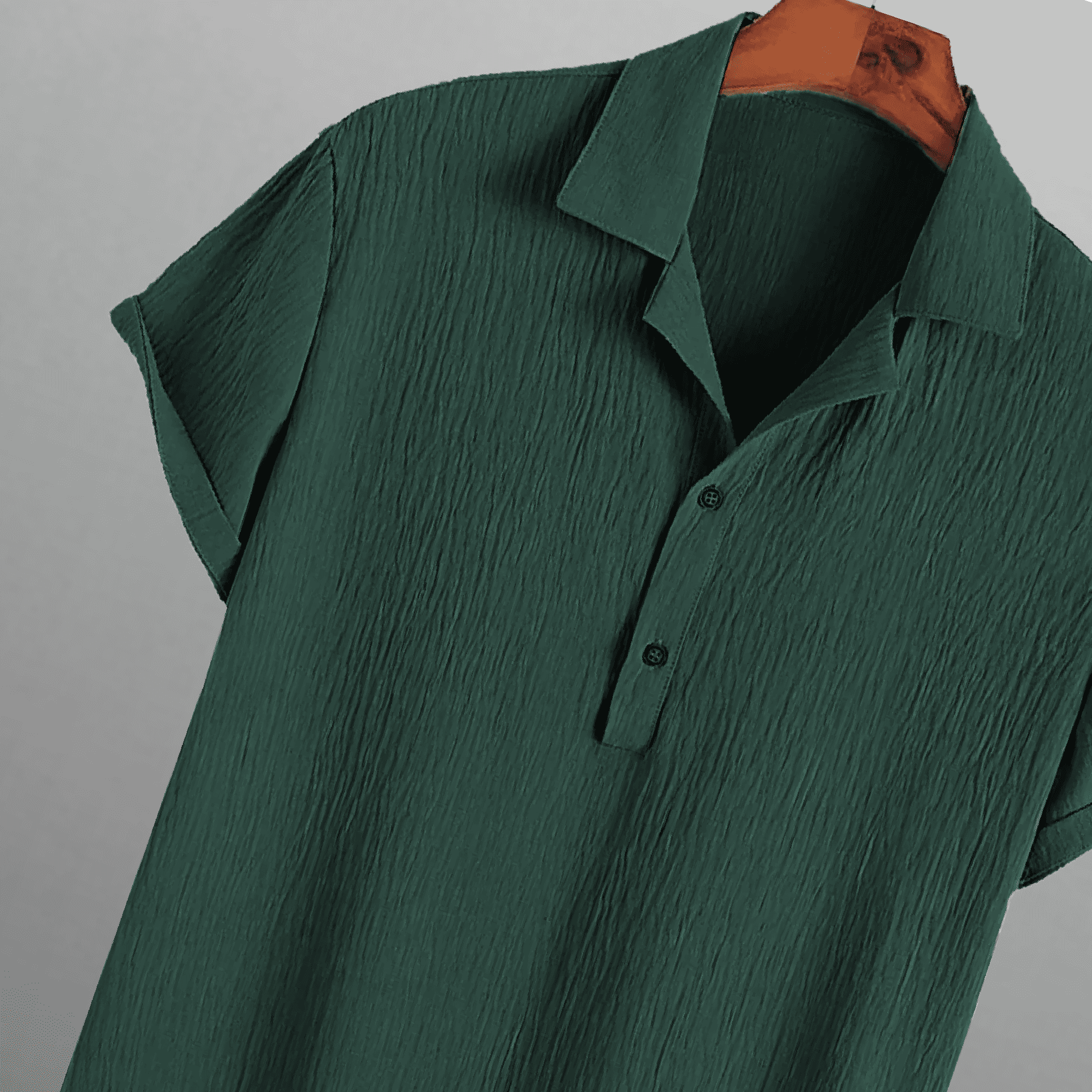 Men's Forest Green Textured T-shirt style shirt-RMS026