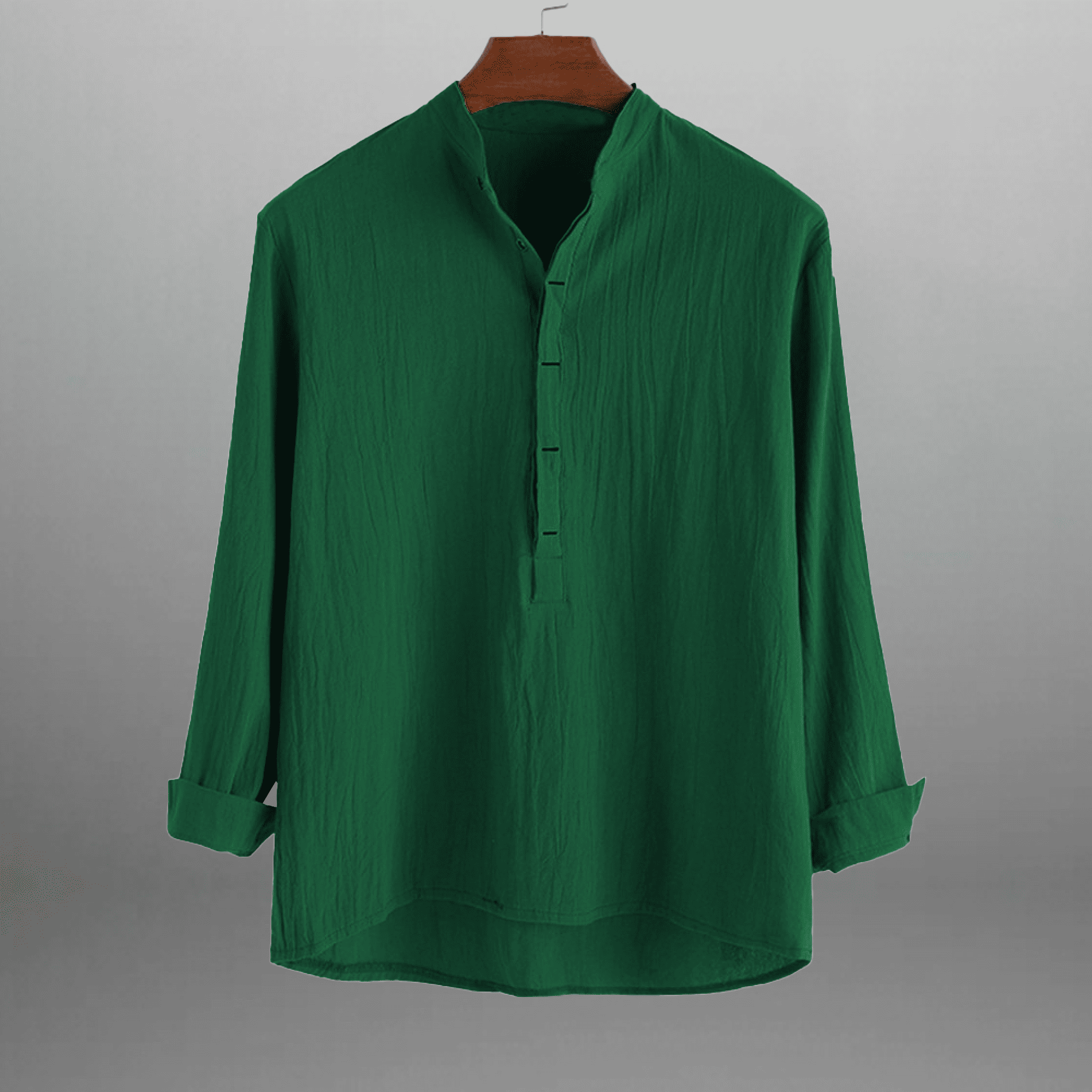 Men's Green T-shirt style textured shirt-RMS013