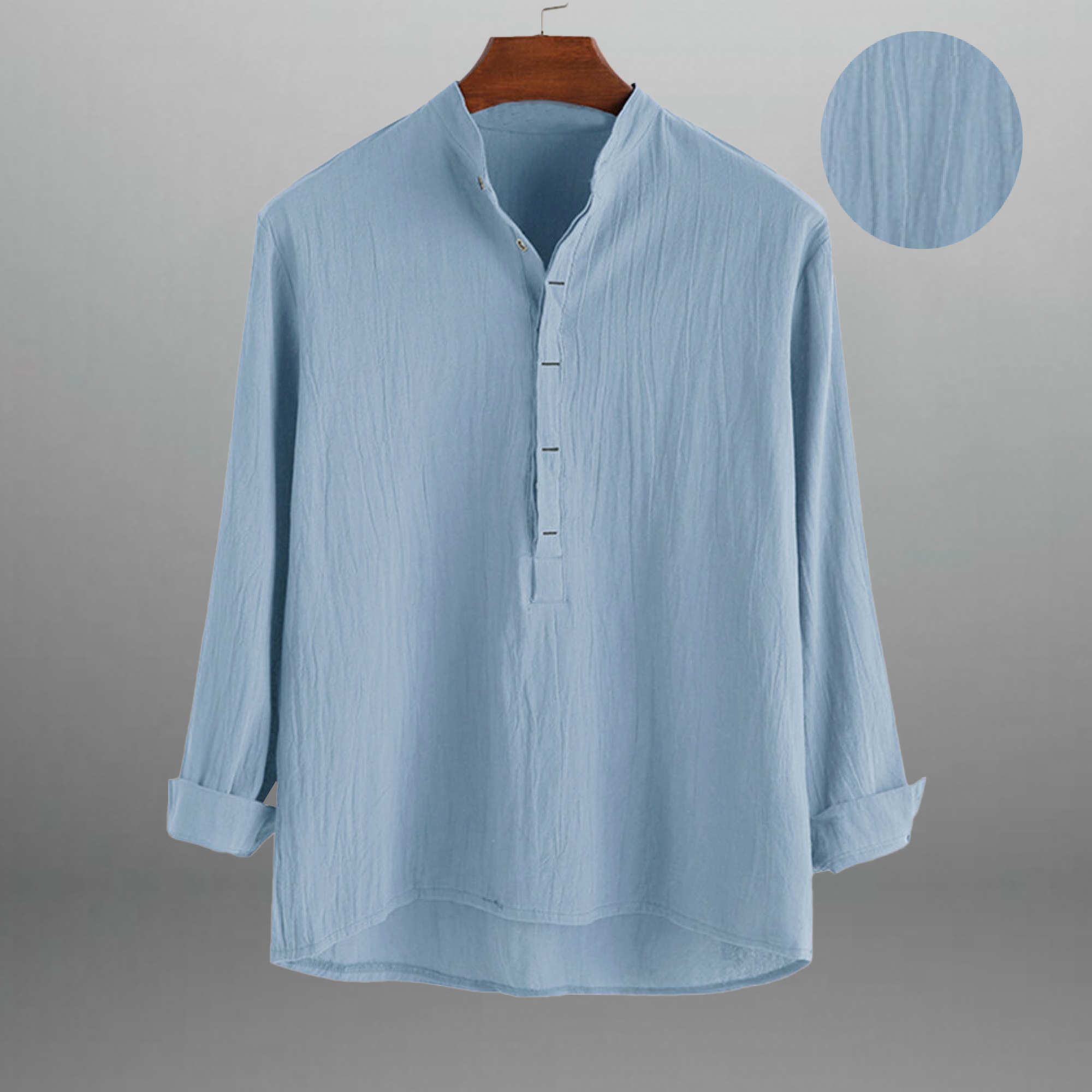 Men's Light Blue T-shirt style textured shirt-RMS025