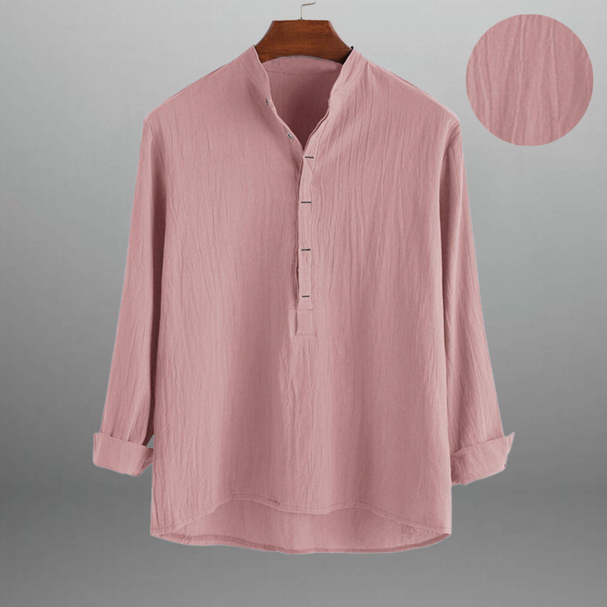 Men's Light Pink T-shirt style textured shirt-RMS024
