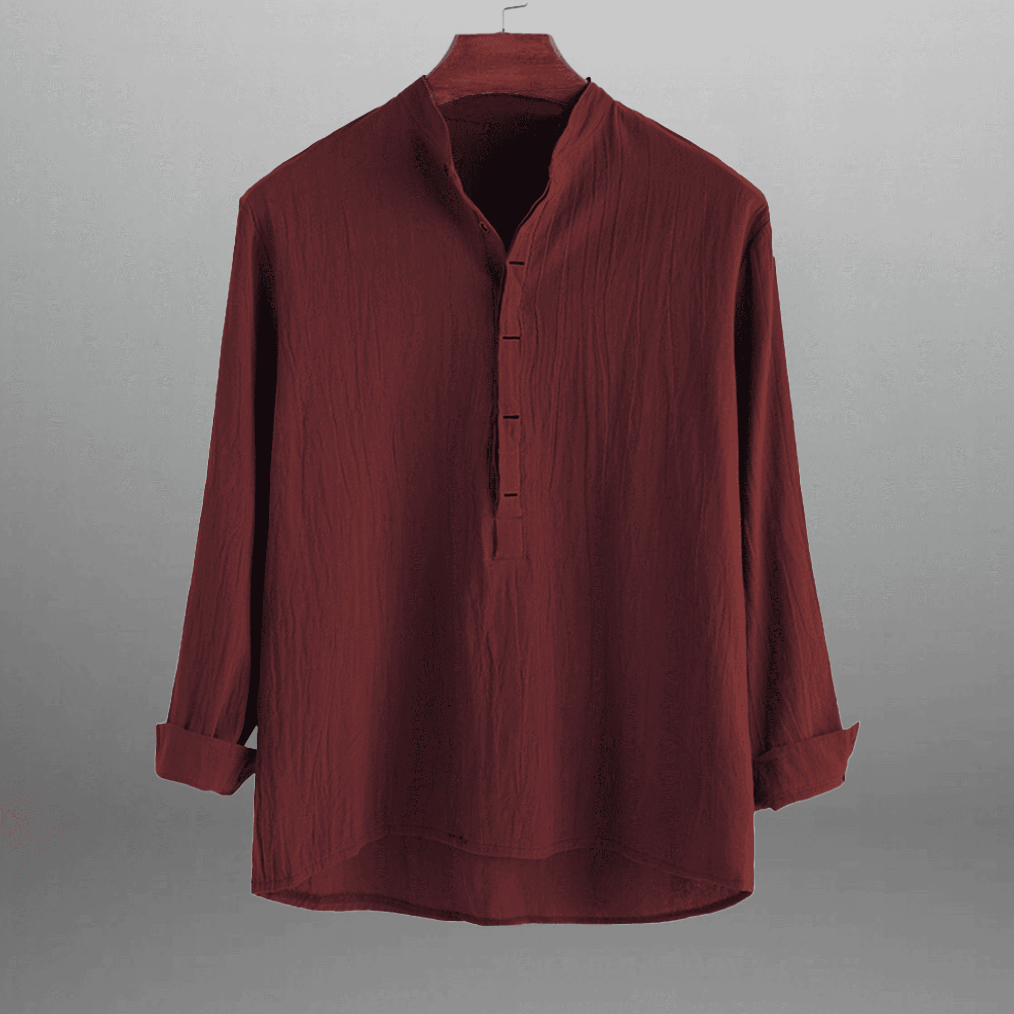 Men's Maroon T-shirt style textured shirt-RMS023