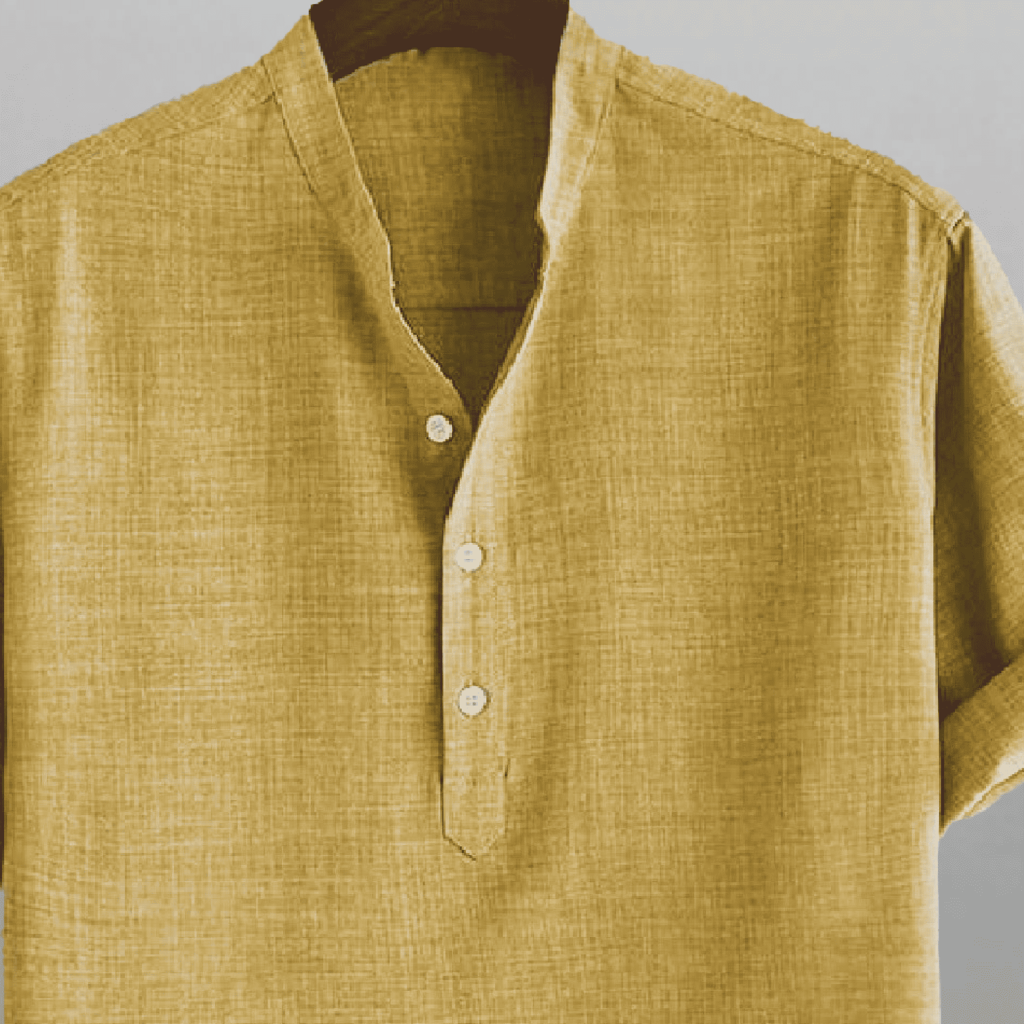 Men's yellow T-shirt style Khadi shirt-RMS029