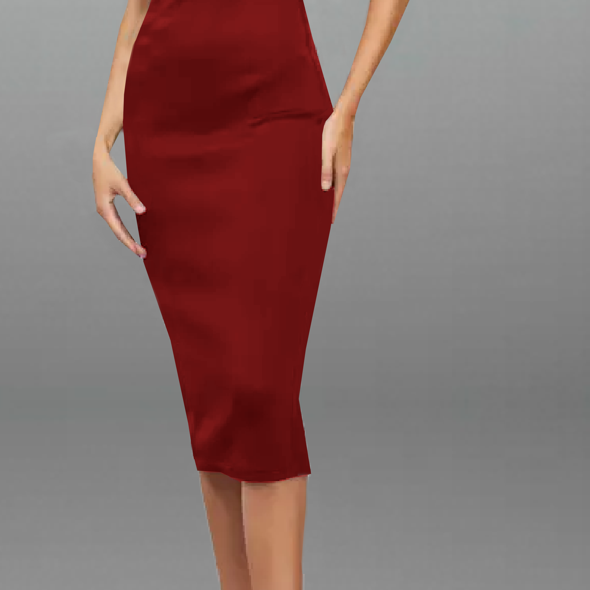 women's Red Solid bodycon dress with a Belt-RED071