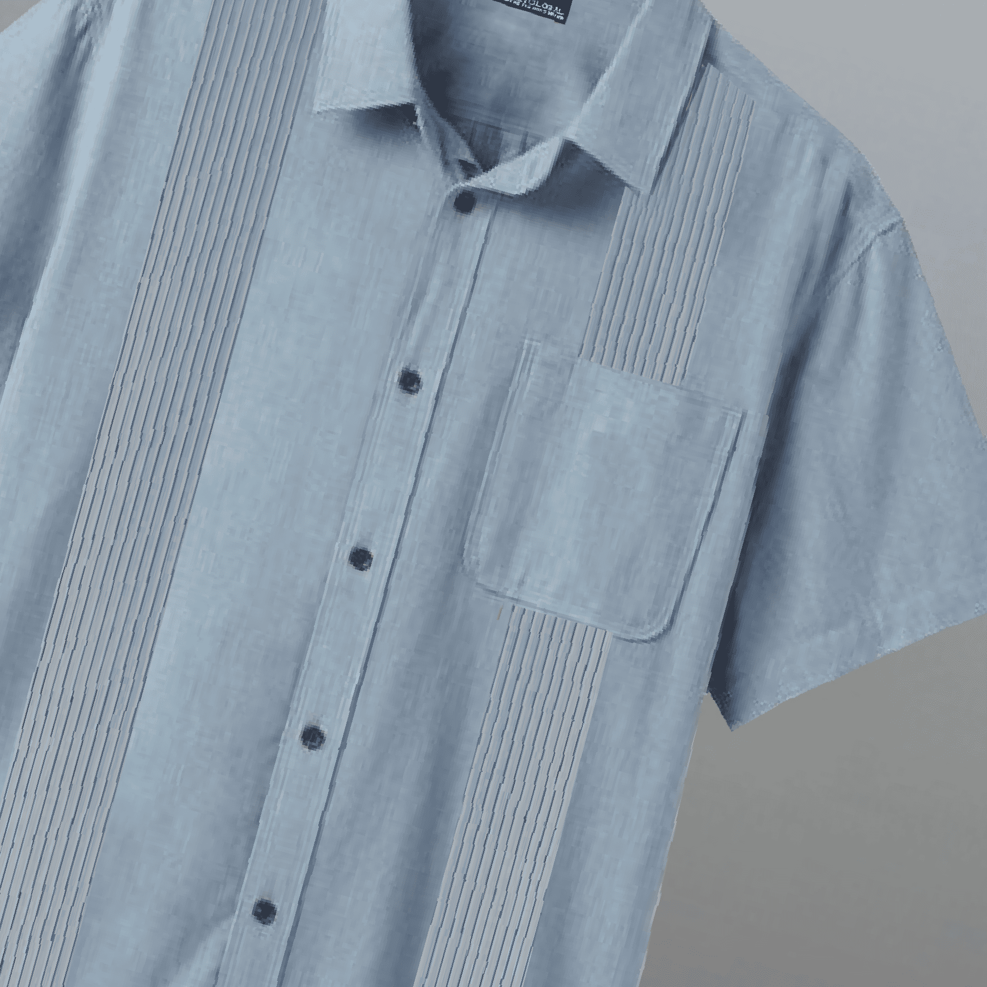 Men's Blue Half Sleeve Shirt with Pleated details and one side pocket-RMS042