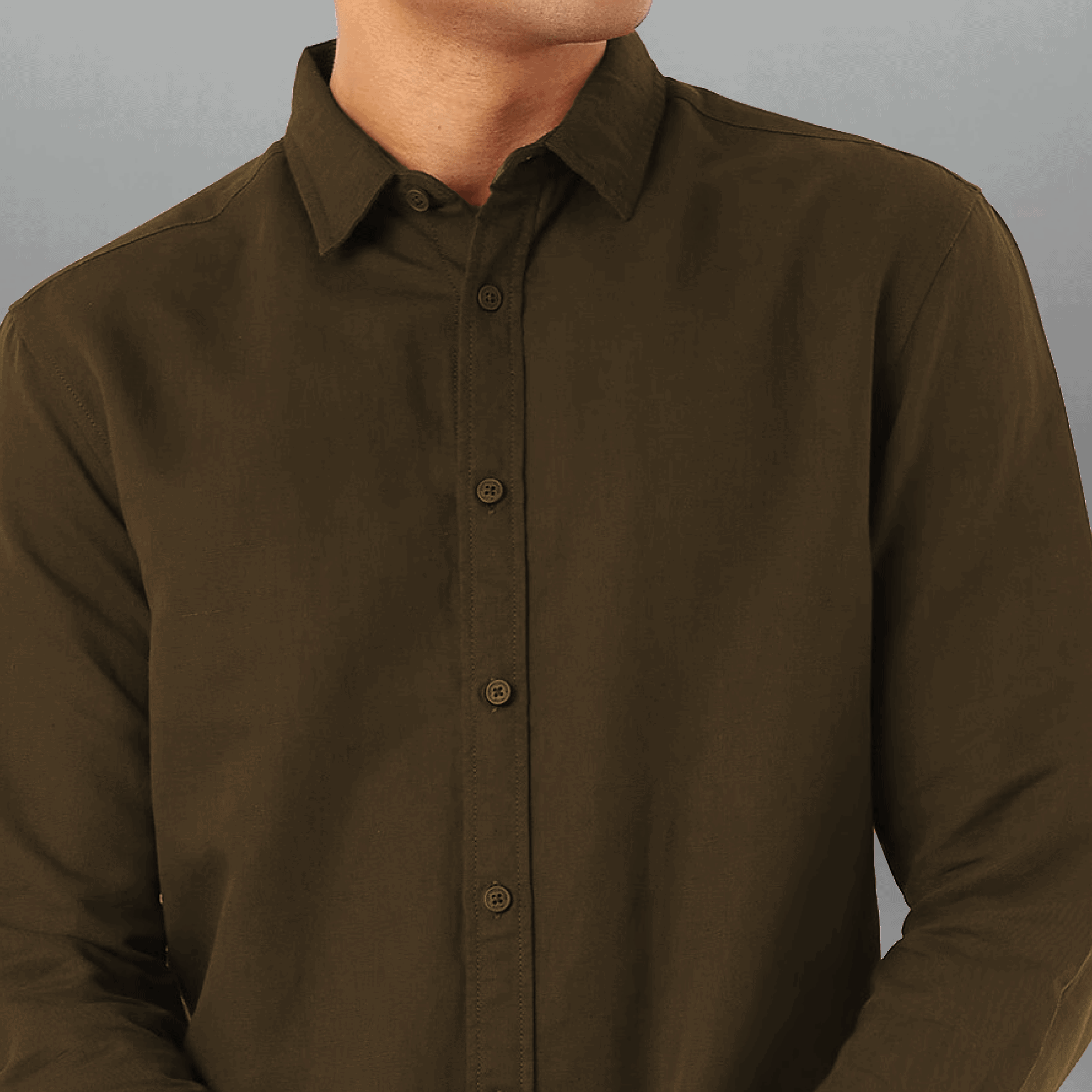 Men's Full Sleeve Green Solid Shirt-RMS052