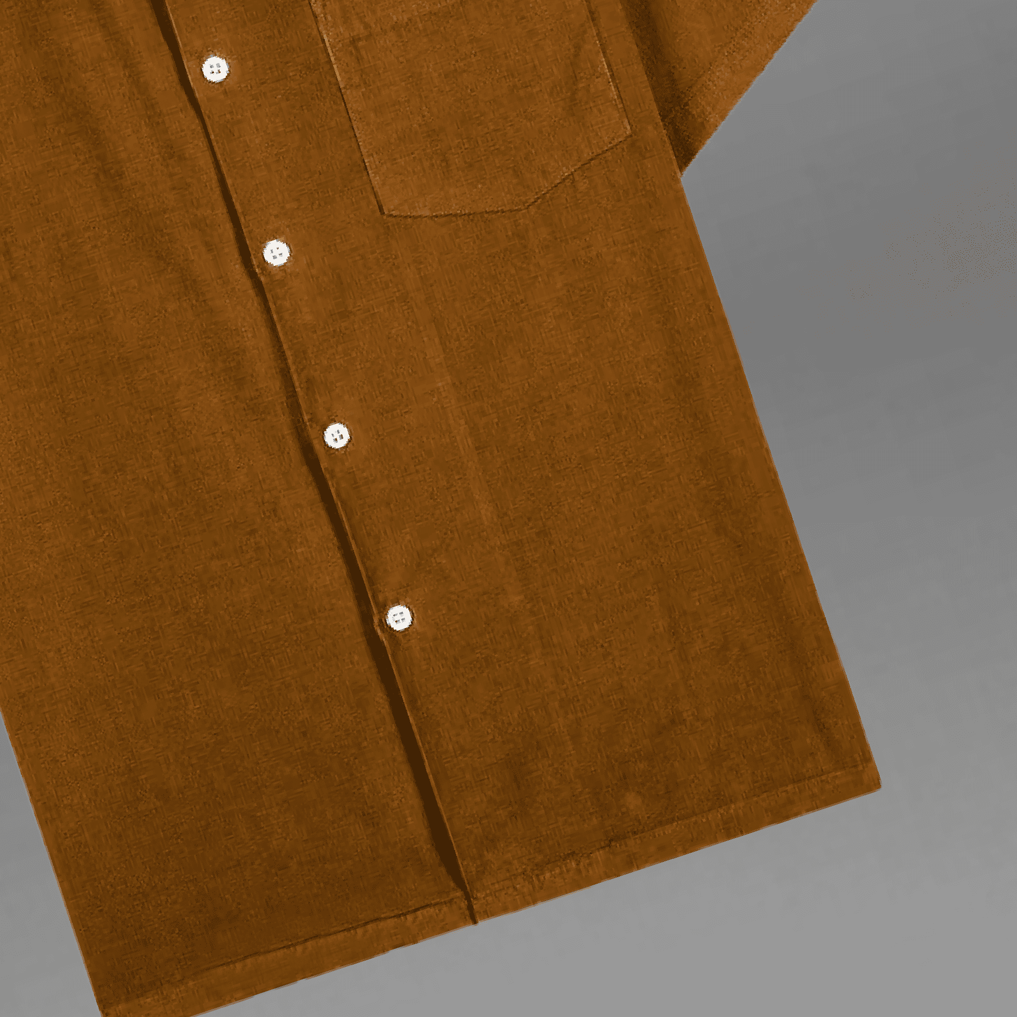Men's Mud Brown Corduroy Camp Collar Shirt with a Pocket-RMS045