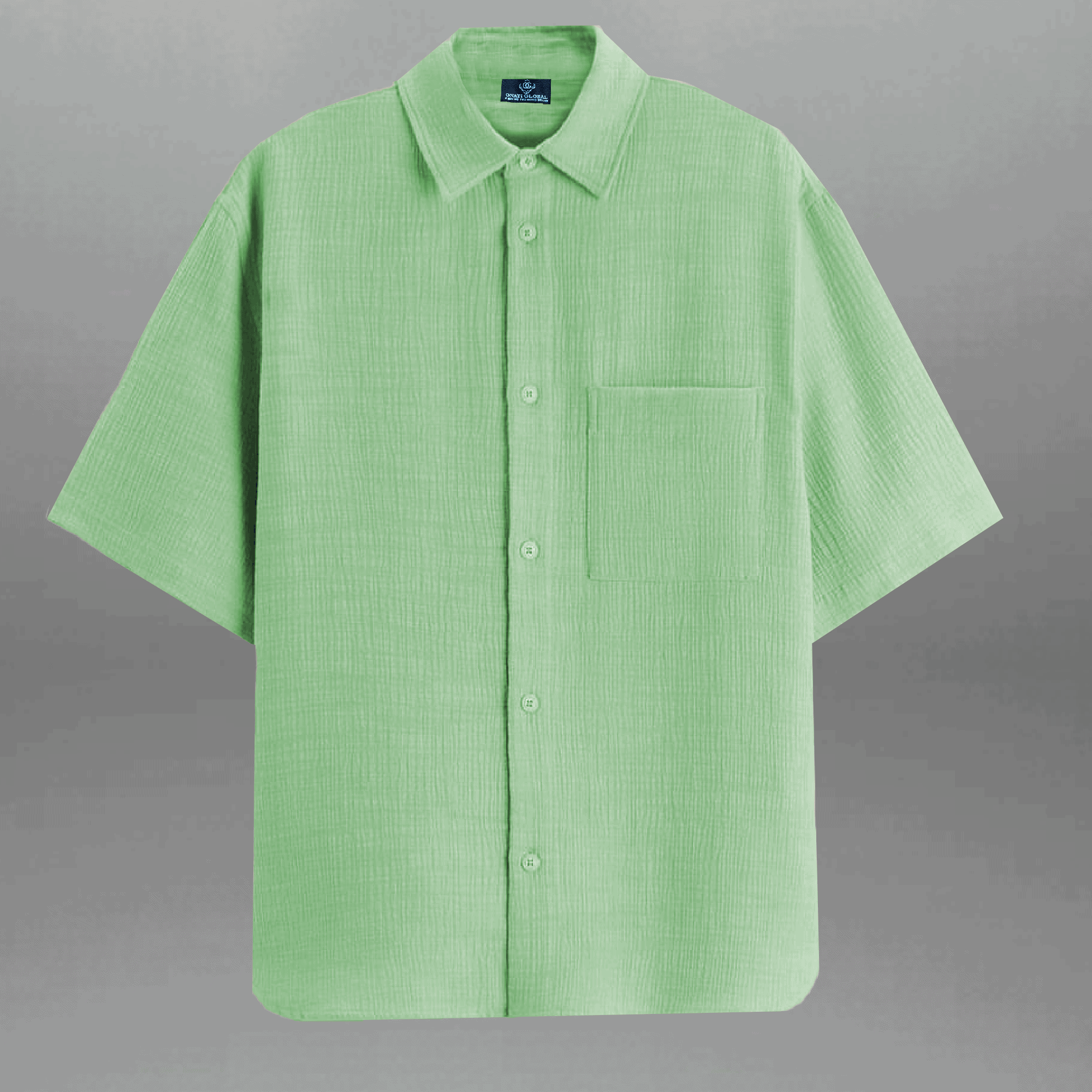 Men's Pista Green Textured Shirt with a Pocket-RMS050